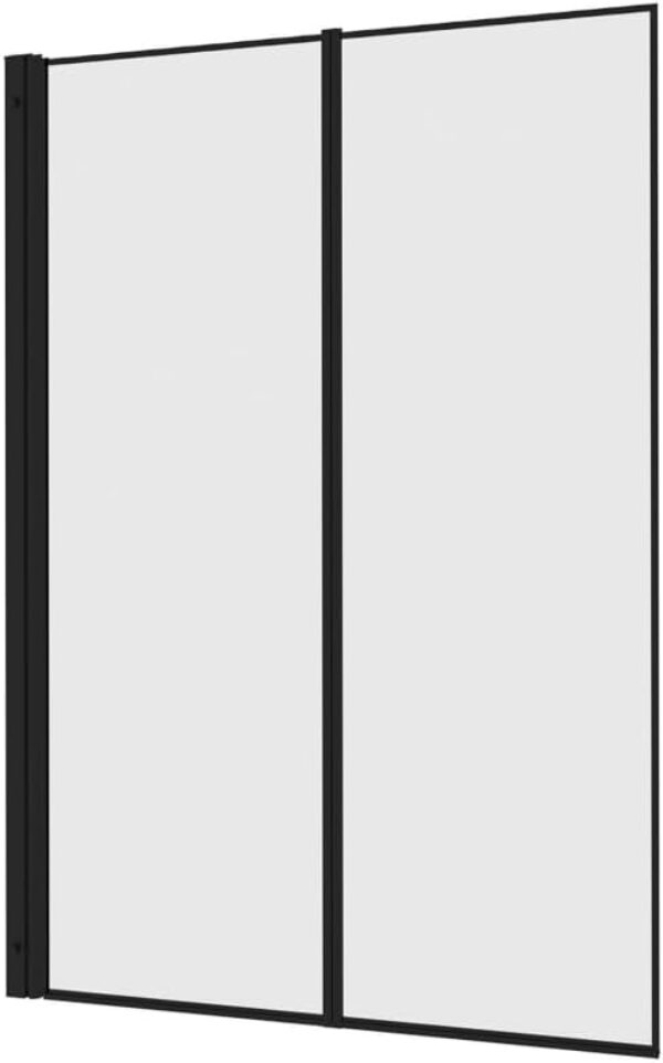 Avis IDMarket - Pare-baignoire 2 Panneaux 100x140 cm Noir Aluminium