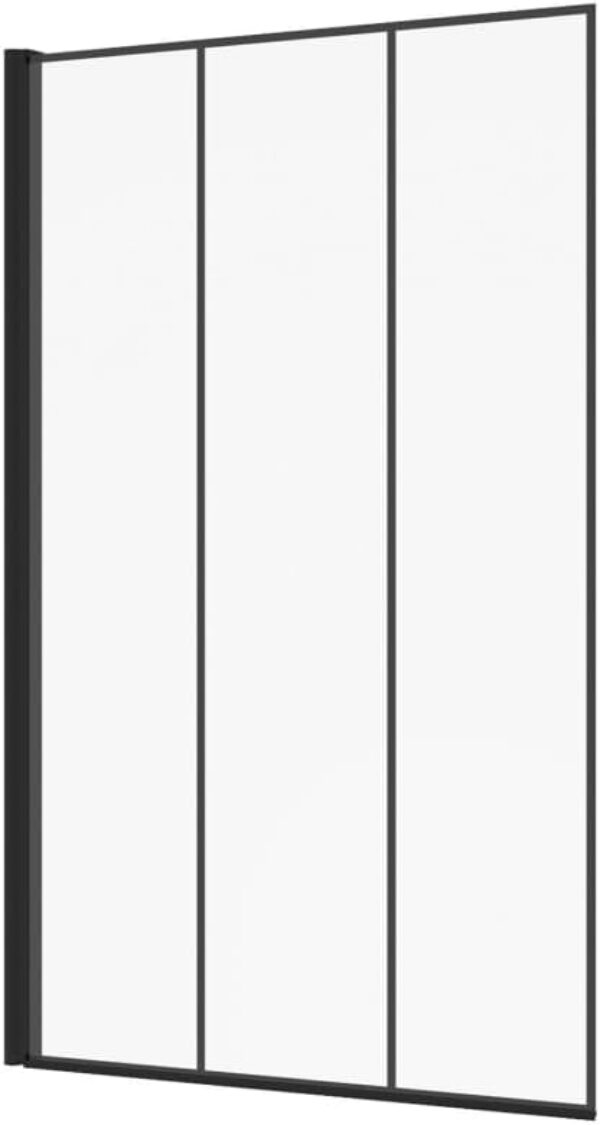 Avis IDMarket - Pare-baignoire 80x140 cm Effet Verre, Aluminium Noir